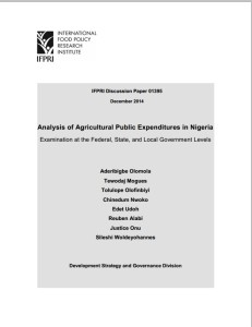 Analysis of Agricultural Public Expenditures in Nigeria