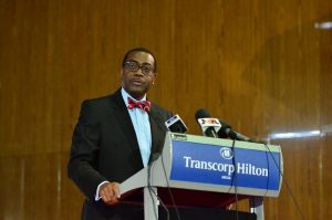 AfDB’s President Akinwumi Adesina delivering his keynote address